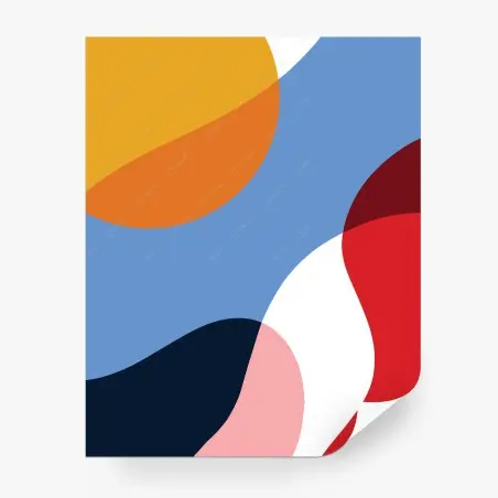 Papier peint composition organique aux couleurs vives – Wallnifity®