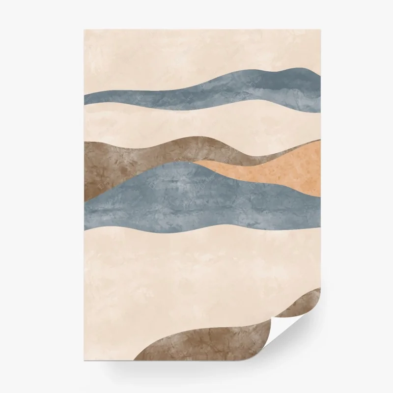Papier peint paysage abstrait en vagues aux tons naturels – Wallnifity® Papier peint paysage abstrait en vagues aux tons naturels – Wallnifity®