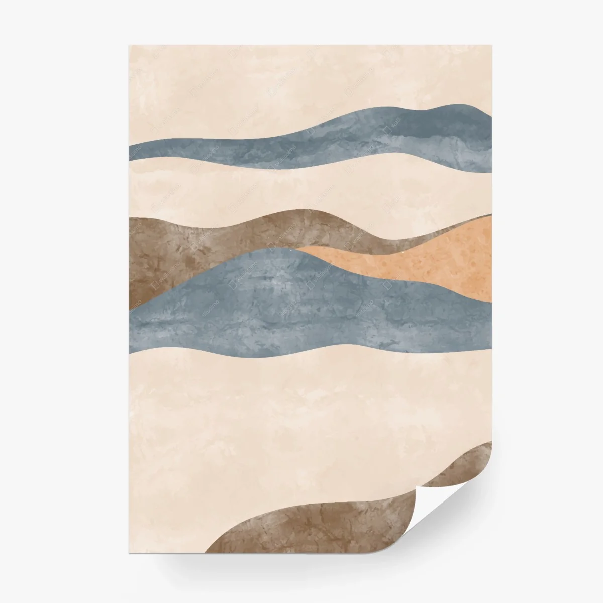 Papier peint paysage abstrait en vagues aux tons naturels – Wallnifity® Papier peint paysage abstrait en vagues aux tons naturels – Wallnifity®