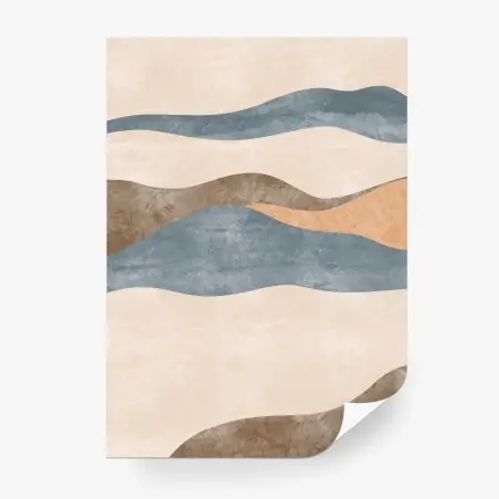 Papier peint paysage abstrait en vagues aux tons naturels – Wallnifity®