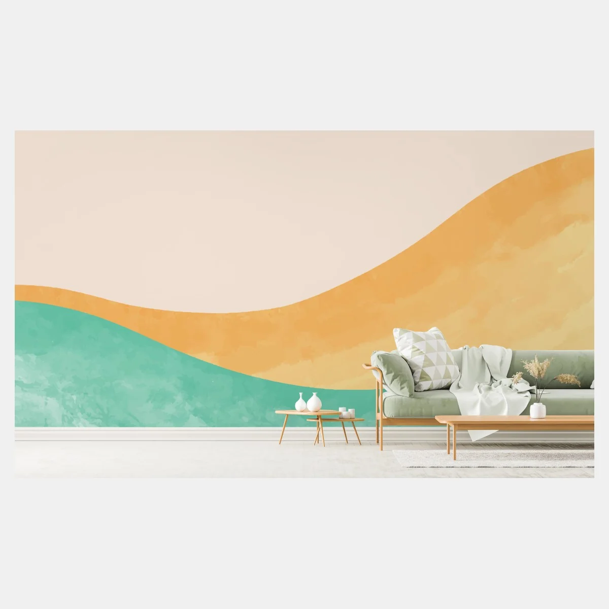 Papier peint paysage abstrait de vagues aux tons pastel – Wallnifity® Papier peint paysage abstrait de vagues aux tons pastel – Wallnifity®