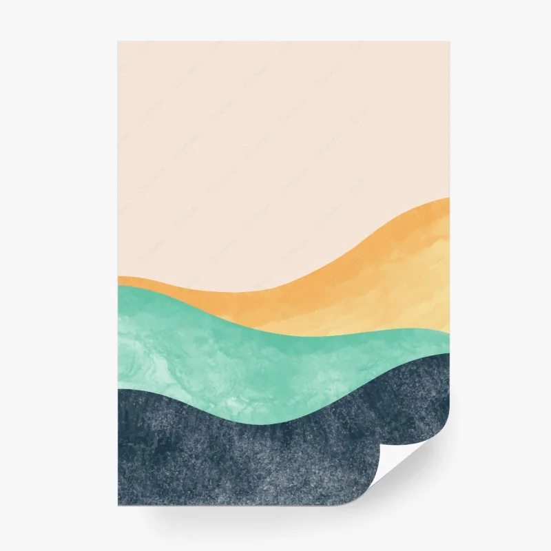 Papier peint paysage abstrait de vagues aux tons pastel – Wallnifity® Papier peint paysage abstrait de vagues aux tons pastel – Wallnifity®