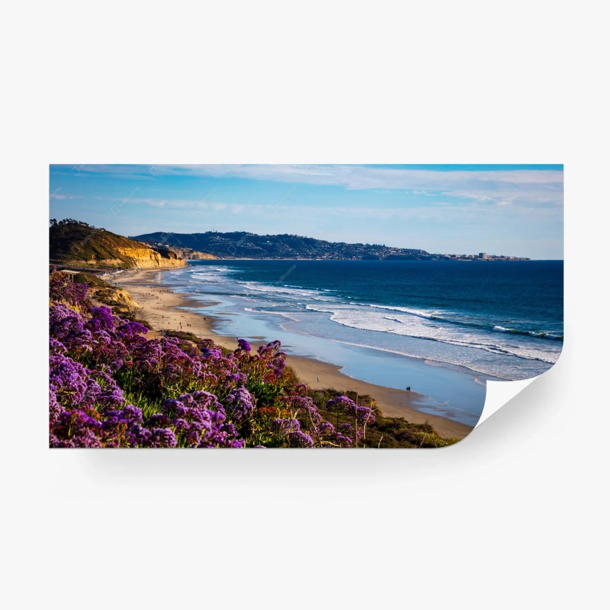 Papier peint côte fleurie au bord de l'océan – Wallnifity® Papier peint côte fleurie au bord de l'océan – Wallnifity®