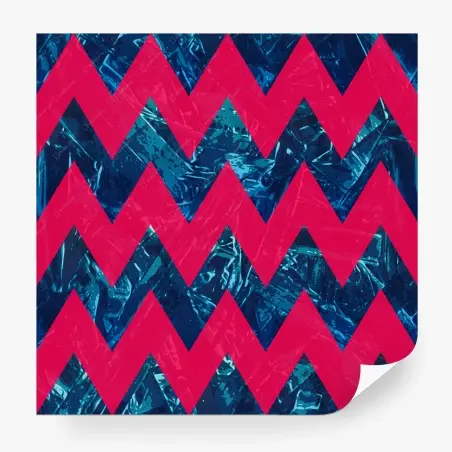 Papier peint motif chevron fuchsia et bleu métallisé – Wallnifity®