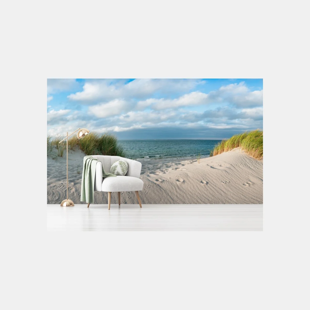 Papier peint dunes et océan sous ciel nuageux – Wallnifity® Papier peint dunes et océan sous ciel nuageux – Wallnifity®