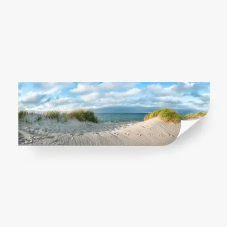 Papier peint dunes et océan sous ciel nuageux – Wallnifity®