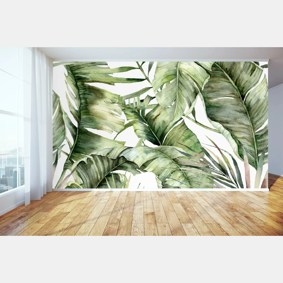Papier peint feuillage tropical en aquarelle – Wallnifity® Papier peint feuillage tropical en aquarelle – Wallnifity®