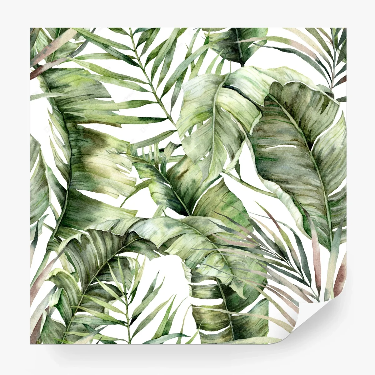 Papier peint feuillage tropical en aquarelle – Wallnifity® Papier peint feuillage tropical en aquarelle – Wallnifity®