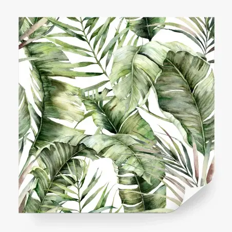 Papier peint feuillage tropical en aquarelle – Wallnifity®
