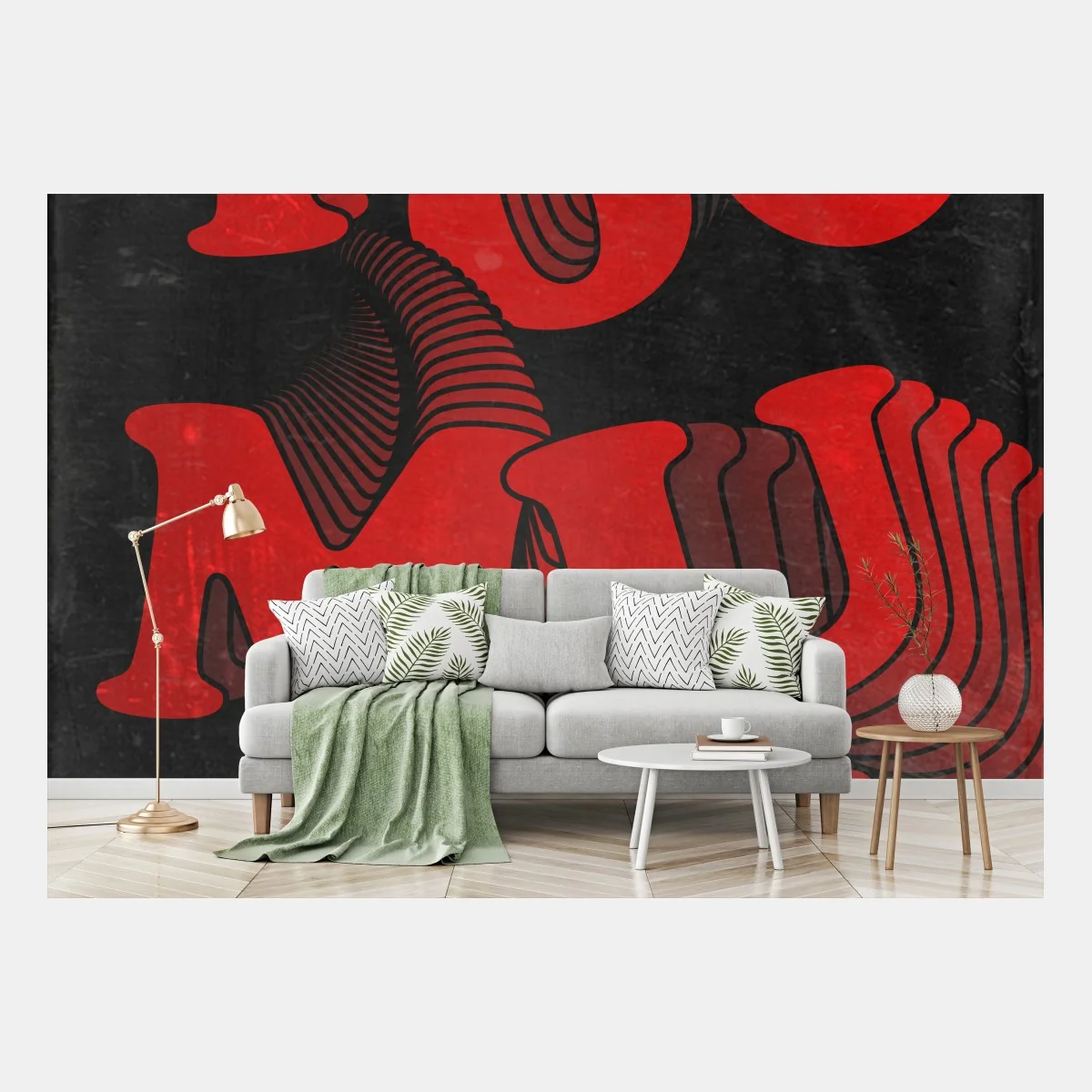 Papier peint slogan typographique rouge too much sur fond texturé – Wallnifity® Papier peint slogan typographique rouge too much sur fond texturé – Wallnifity®
