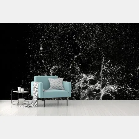 Papier peint danse d'éclaboussures en noir et blanc – Wallnifity®