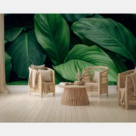 Papier peint feuillage tropical luxuriant – Wallnifity®