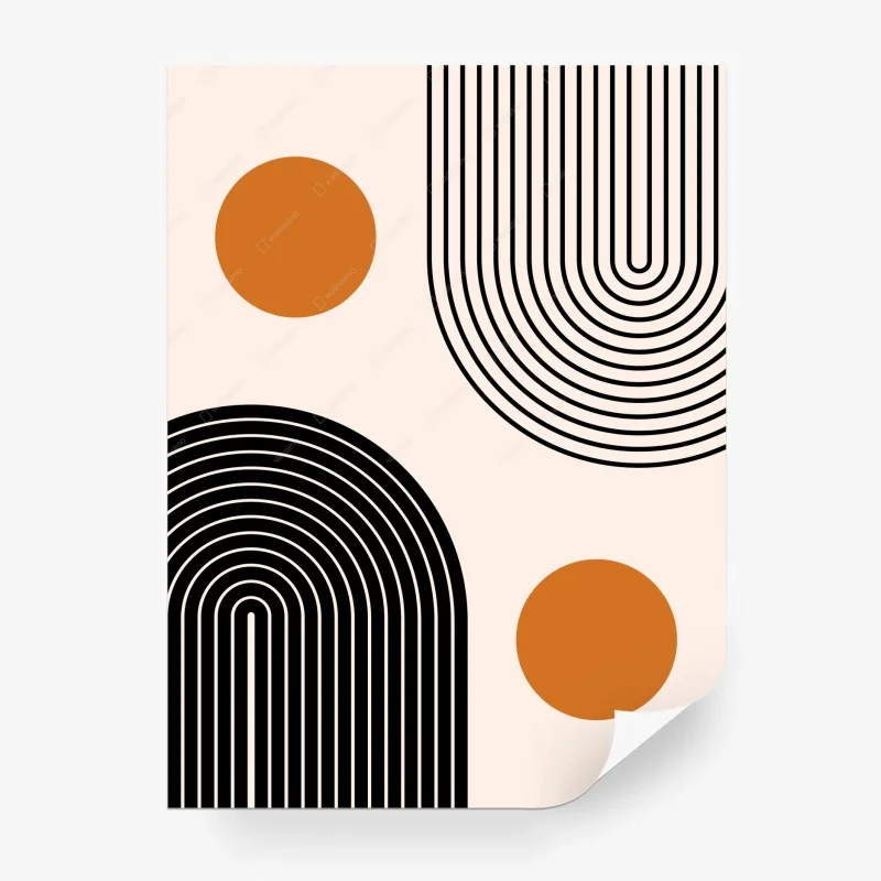 Papier peint motif géométrique minimaliste ocre et noir – Wallnifity® Papier peint motif géométrique minimaliste ocre et noir – Wallnifity®