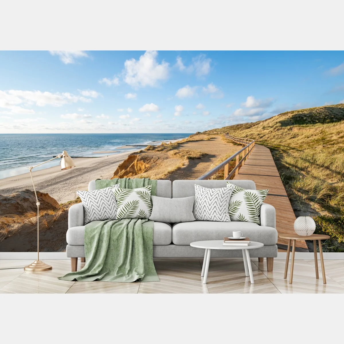 Papier peint chemin de planches au bord de la mer – Wallnifity® Papier peint chemin de planches au bord de la mer – Wallnifity®