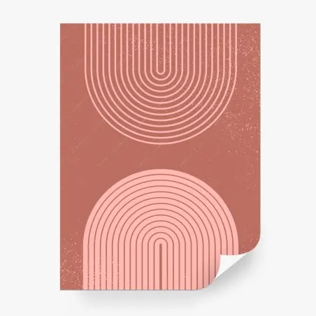 Papier peint arches rétro en terracotta et rose – Wallnifity®