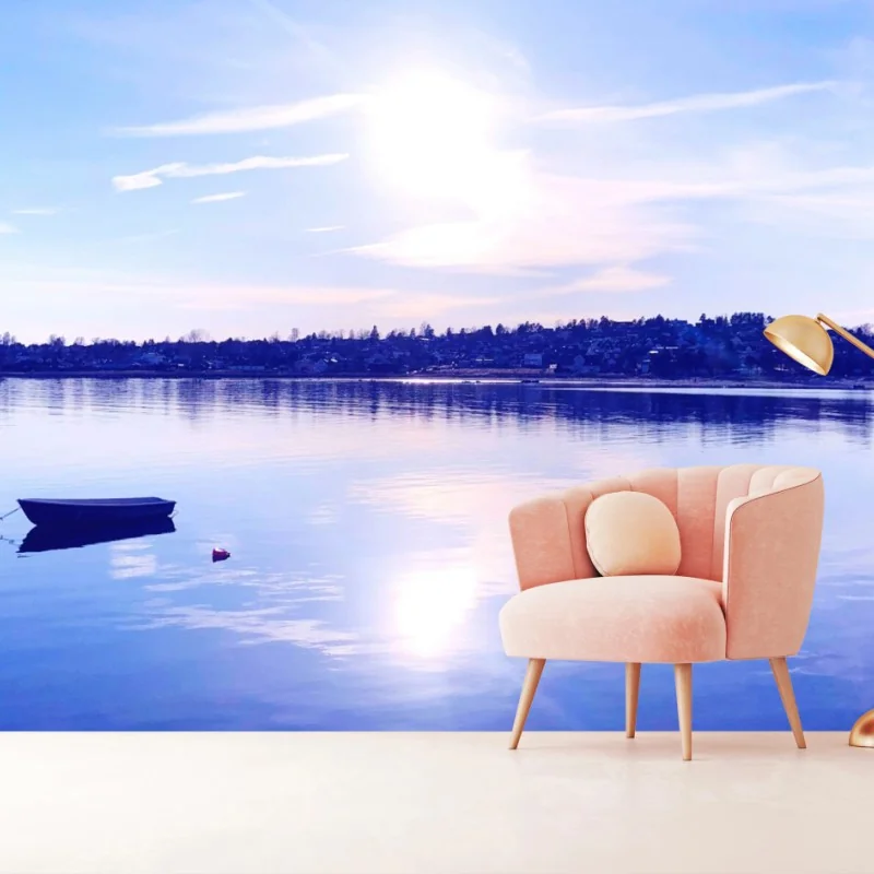 Papier peint reflets azurés sur le lac – Wallnifity® Papier peint reflets azurés sur le lac – Wallnifity®