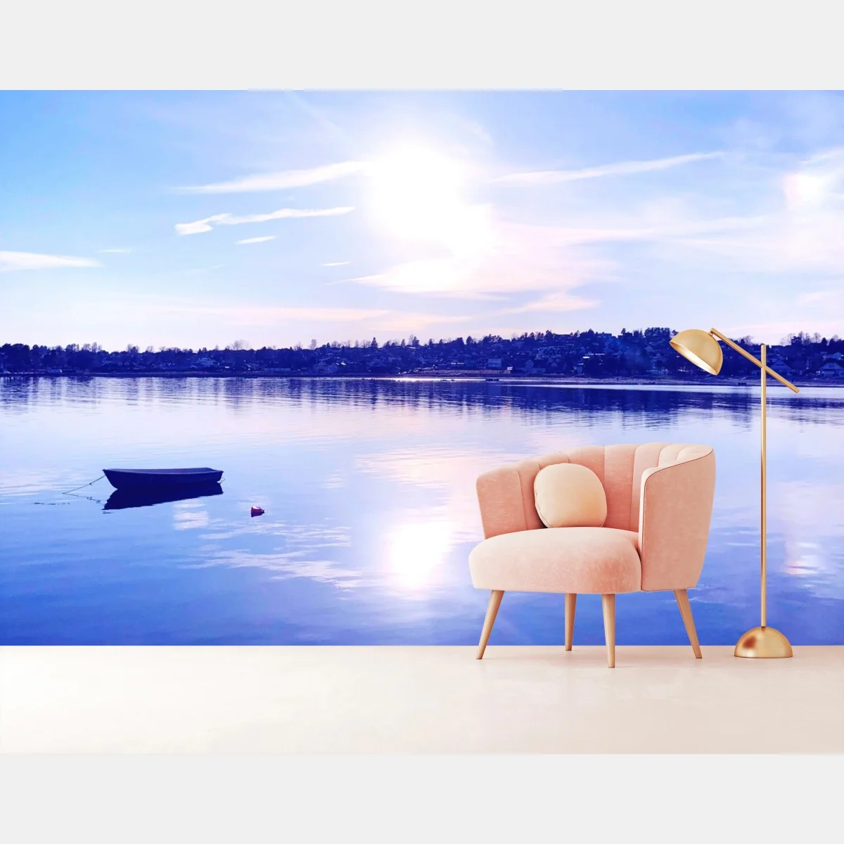 Papier peint reflets azurés sur le lac – Wallnifity® Papier peint reflets azurés sur le lac – Wallnifity®