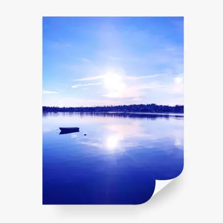 Papier peint reflets azurés sur le lac – Wallnifity®