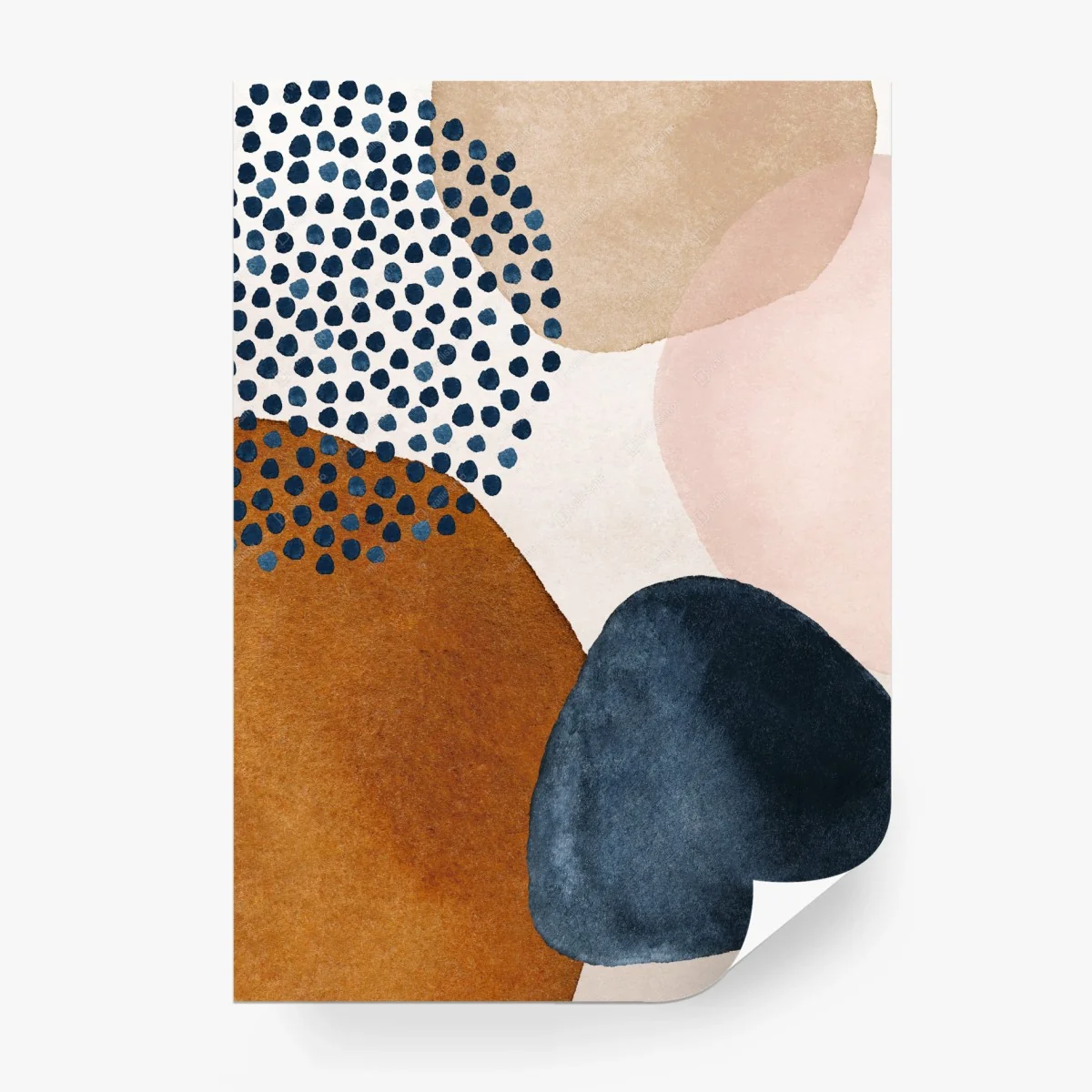 Papier peint composition organique en aquarelle aux tons terre et bleu – Wallnifity® Papier peint composition organique en aquarelle aux tons terre et bleu – Wallnifity®