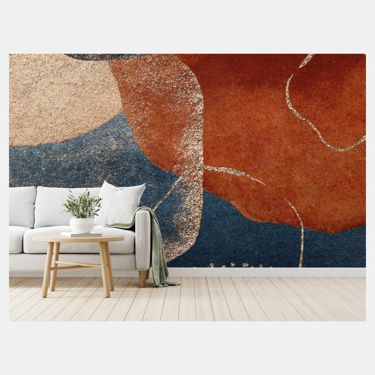 Papier peint composition abstraite aux accents dorés – Wallnifity® Papier peint composition abstraite aux accents dorés – Wallnifity®