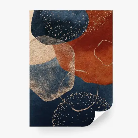 Papier peint composition abstraite aux accents dorés – Wallnifity®