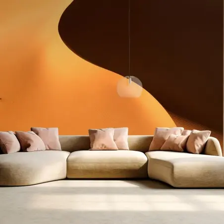 Papier peint vagues de sable doré, courbes du désert minimalistes – Wallnifity®
