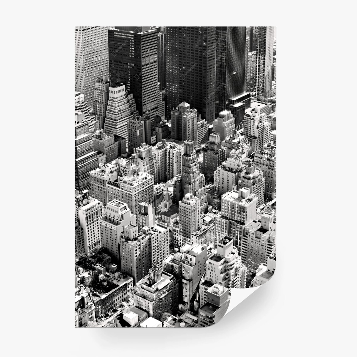 Papier peint horizon urbain de Manhattan en noir et blanc – Wallnifity®