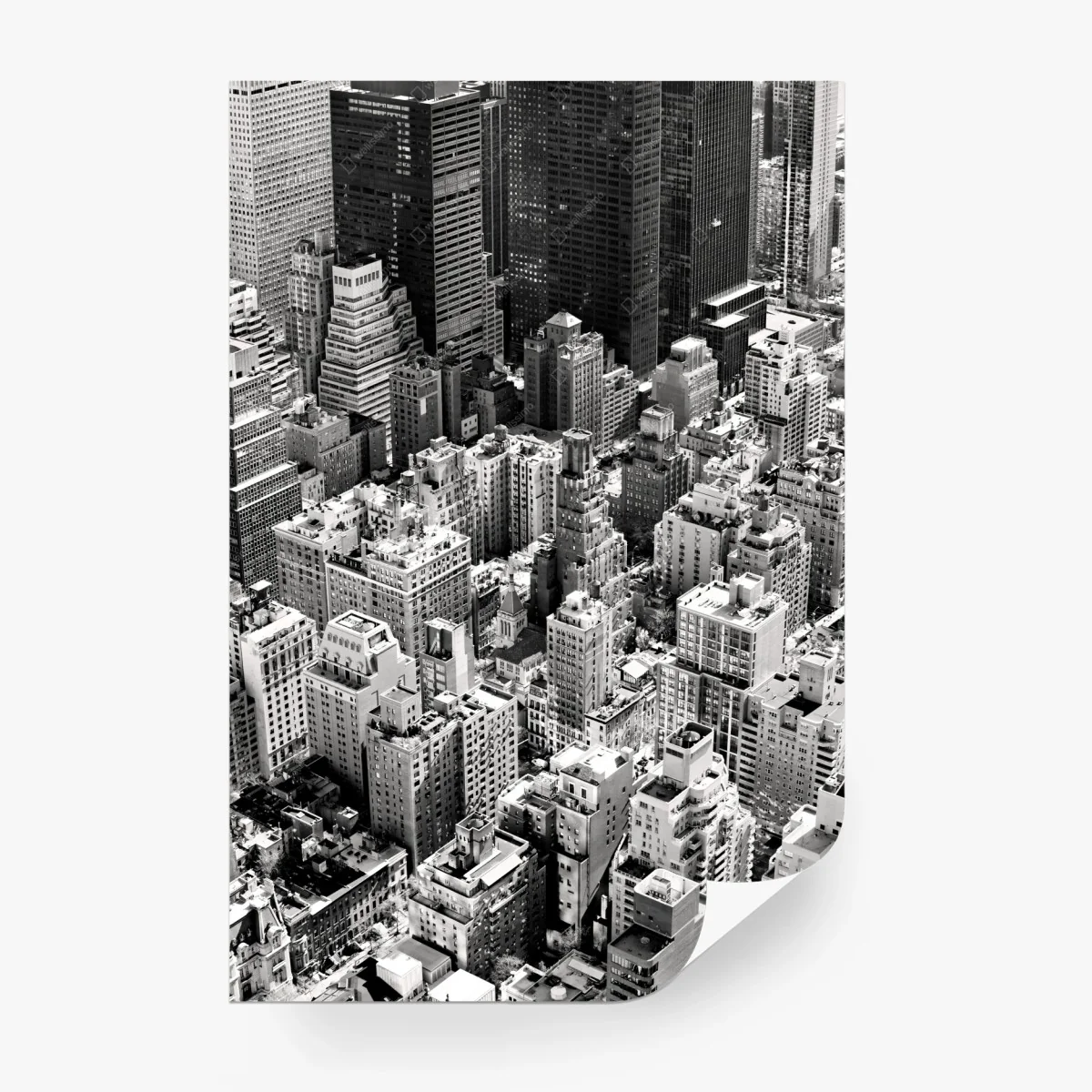 Papier peint horizon urbain de Manhattan en noir et blanc – Wallnifity®