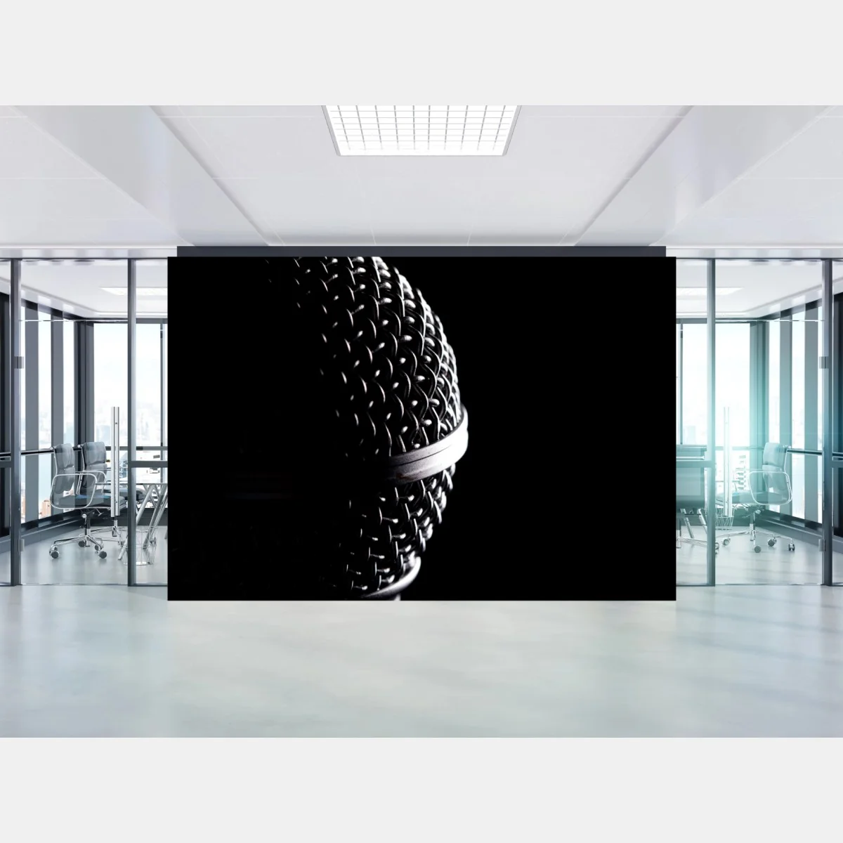 Papier peint microphone en gros plan sur fond noir – Wallnifity® Papier peint microphone en gros plan sur fond noir – Wallnifity®