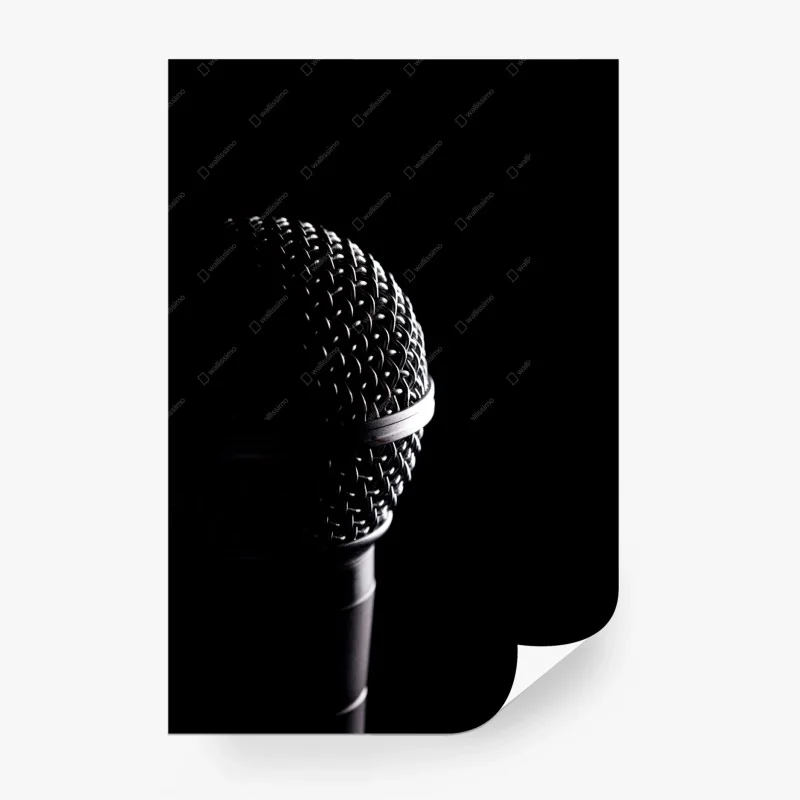 Papier peint microphone en gros plan sur fond noir – Wallnifity® Papier peint microphone en gros plan sur fond noir – Wallnifity®