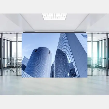Papier peint perspective architecturale sur gratte-ciel modernes – Wallnifity®