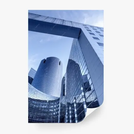 Papier peint perspective architecturale sur gratte-ciel modernes – Wallnifity®