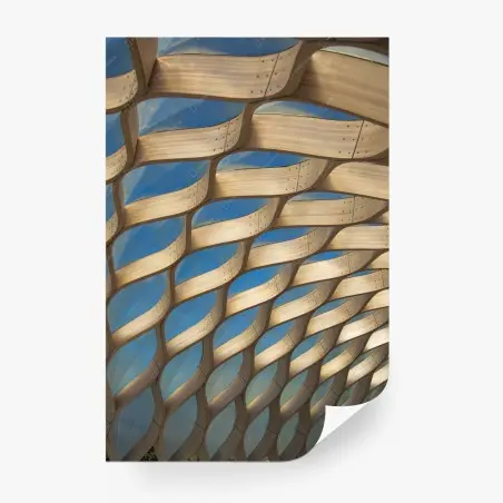 Papier peint voûte en treillis de bois, ciel de Chicago – Wallnifity®