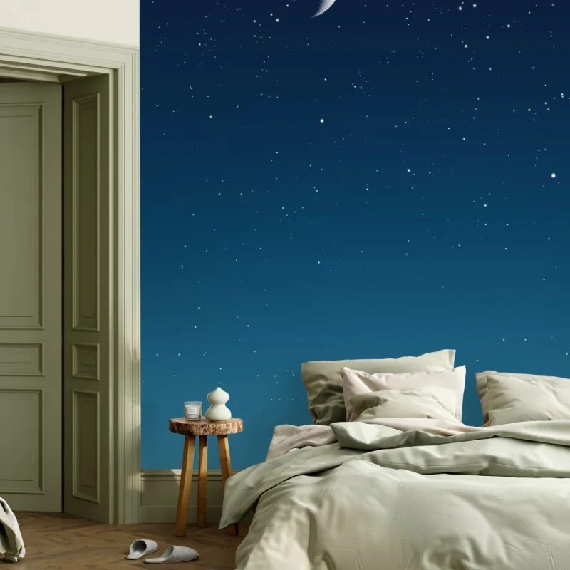 Papier peint ciel nocturne au croissant de lune – Wallnifity® Papier peint ciel nocturne au croissant de lune – Wallnifity®