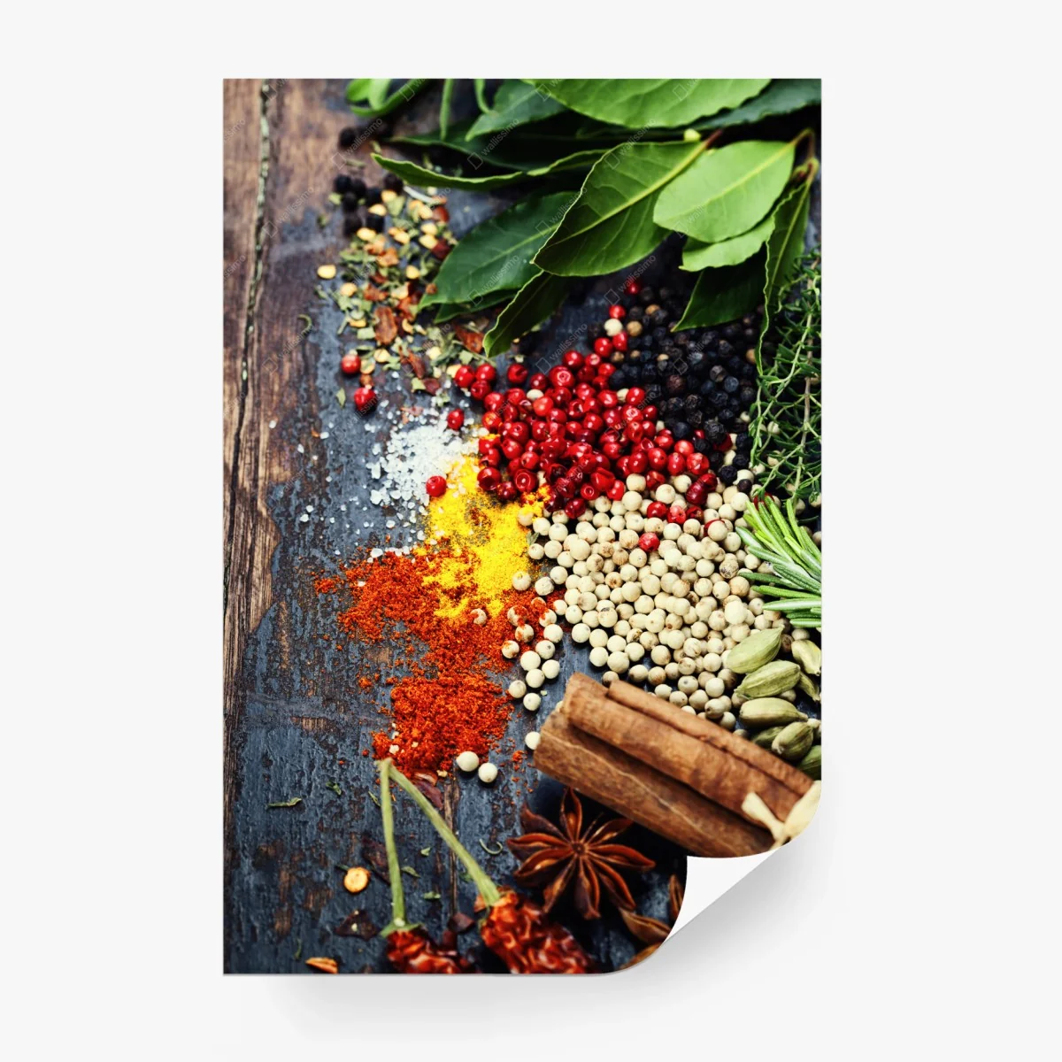 Papier peint composition d'épices et herbes aromatiques – Wallnifity® Papier peint composition d'épices et herbes aromatiques – Wallnifity®