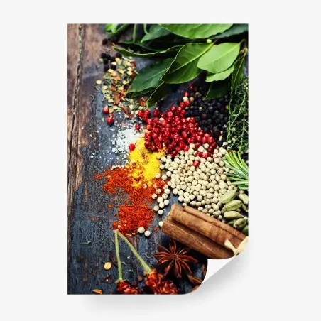Papier peint composition d'épices et herbes aromatiques – Wallnifity®