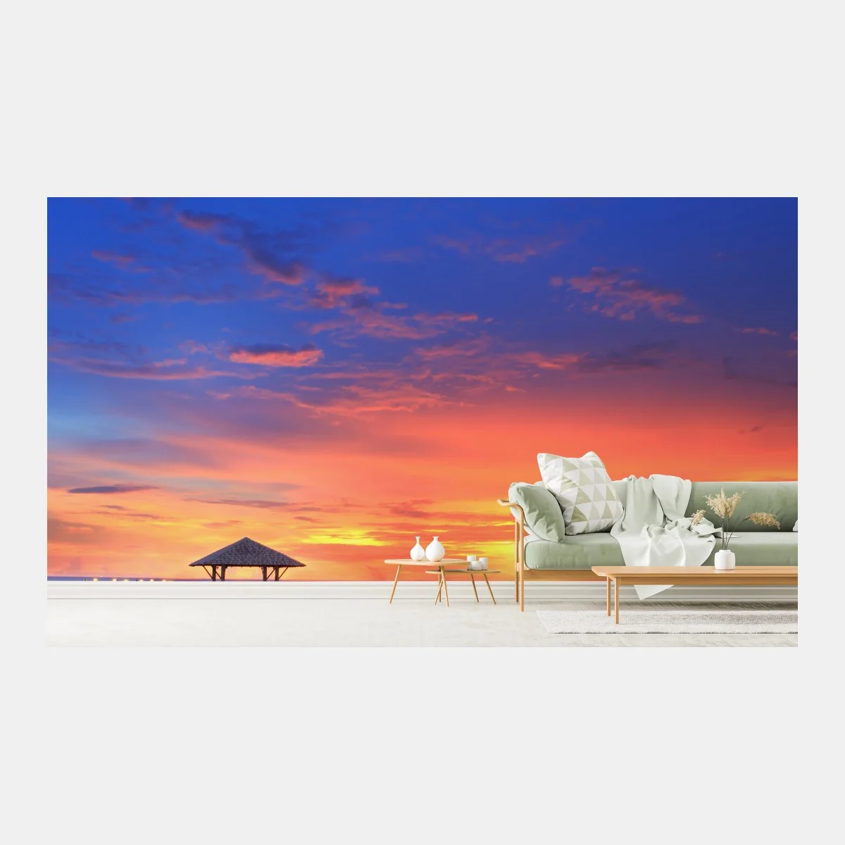 Papier peint jetée en bois au lever du soleil – Wallnifity® Papier peint jetée en bois au lever du soleil – Wallnifity®