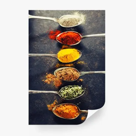 Papier peint palette d'épices en cuillères – Wallnifity®