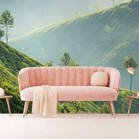 Papier peint brumes et plantations de thé à Munnar – Wallnifity®