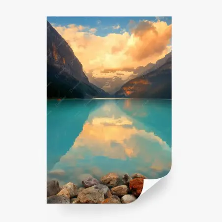 Papier peint lever de soleil sur Lake Louise, parc national de Banff – Wallnifity®