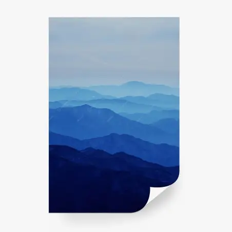 Papier peint couches de montagnes bleues – Wallnifity®