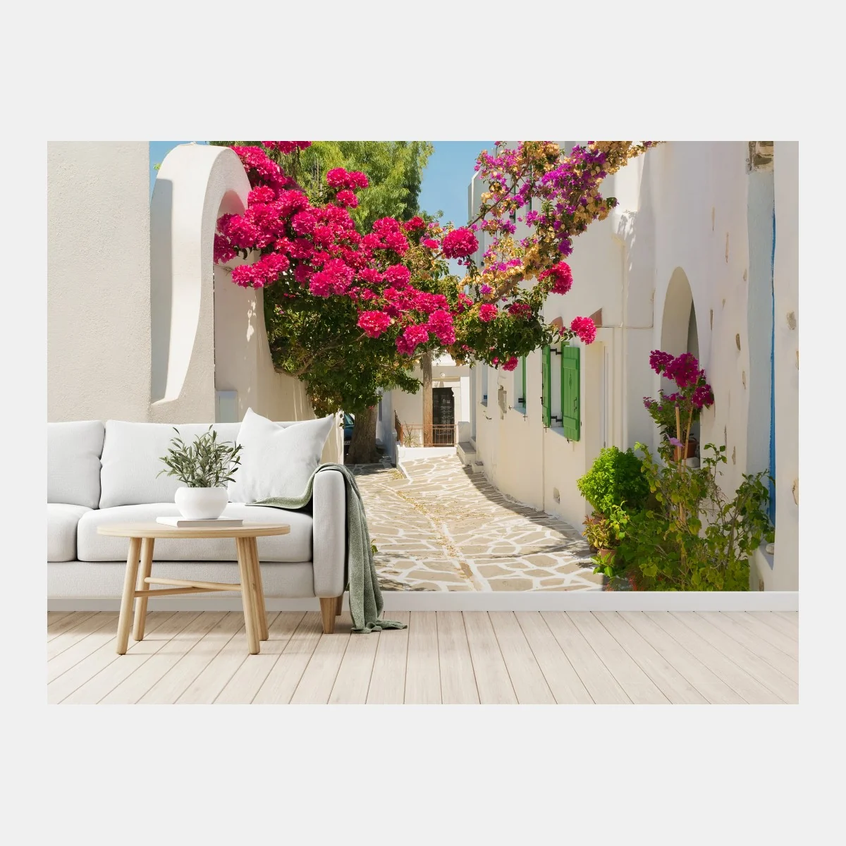 Papier peint allée fleurie sous le soleil – Wallnifity® Papier peint allée fleurie sous le soleil – Wallnifity®