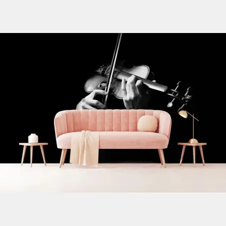 Papier peint mains au violon en clair-obscur – Wallnifity®