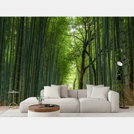 Papier peint allée de bambous zen en perspective – Wallnifity®