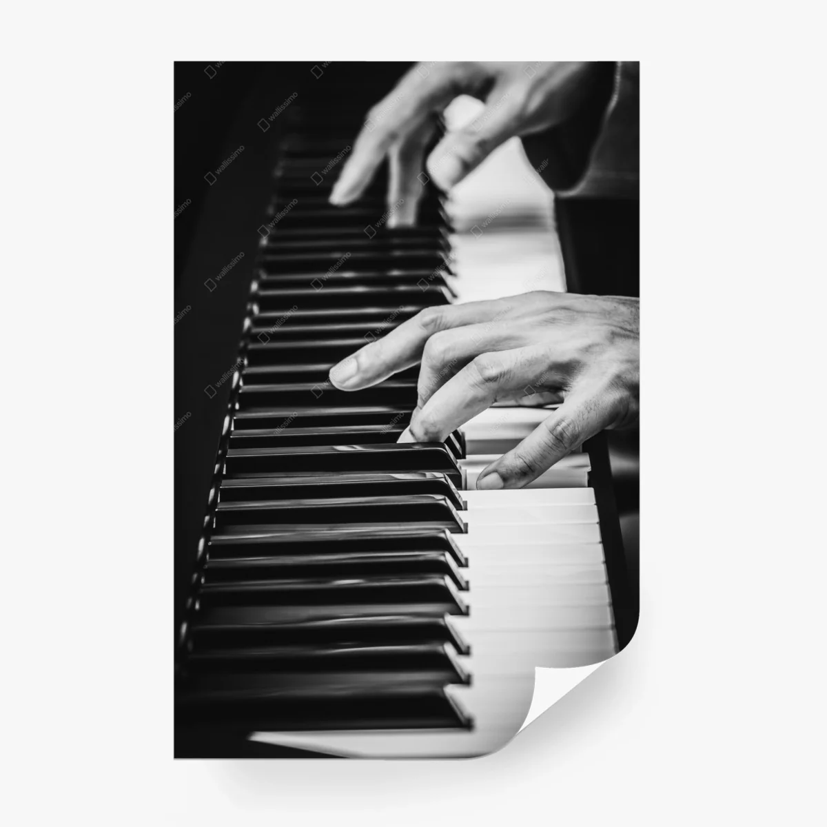 Papier peint mains de pianiste en noir et blanc – Wallnifity® Papier peint mains de pianiste en noir et blanc – Wallnifity®