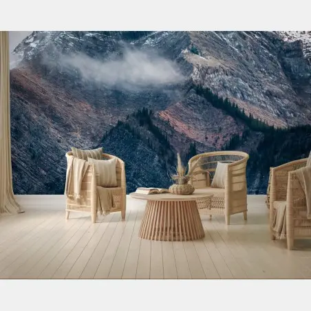 Papier peint sommet alpin dans la brume – Wallnifity®