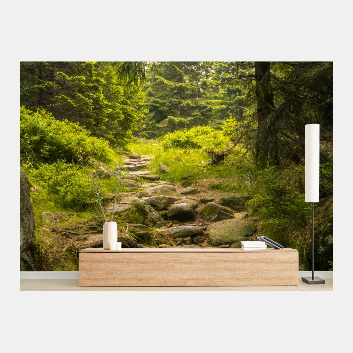 Papier peint chemin forestier verdoyant – Wallnifity® Papier peint chemin forestier verdoyant – Wallnifity®