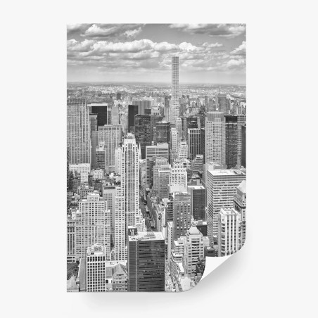 Papier peint panorama urbain en noir et blanc de New York – Wallnifity®