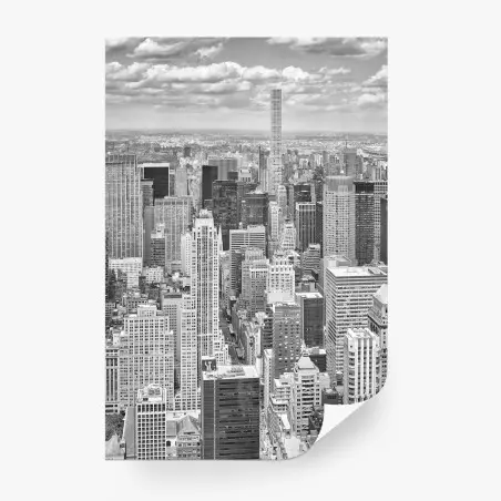 Papier peint panorama urbain en noir et blanc de New York – Wallnifity®