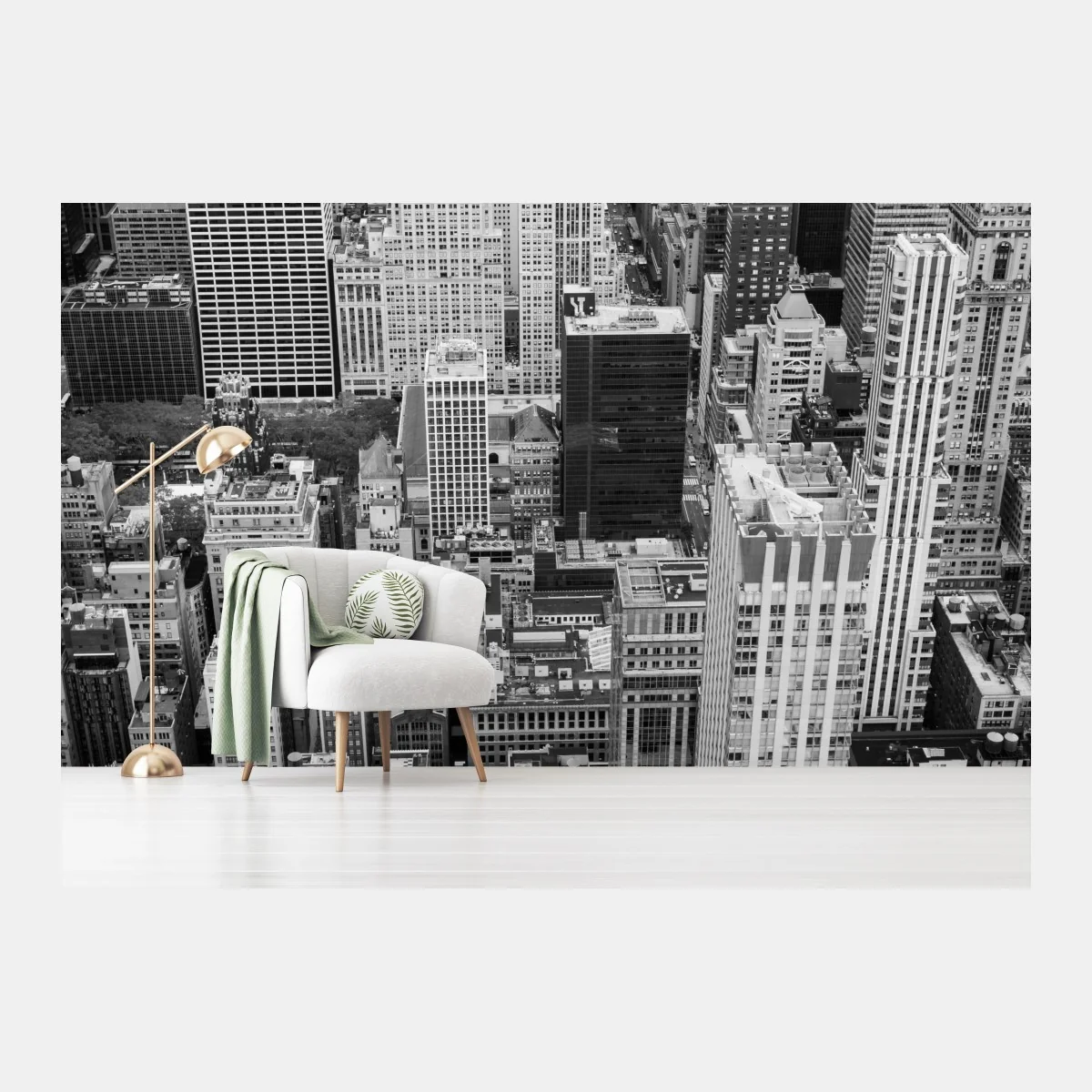 Papier peint vue aérienne monochrome d'une métropole – Wallnifity® Papier peint vue aérienne monochrome d'une métropole – Wallnifity®